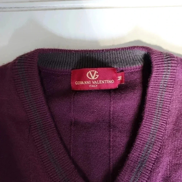 Giovanni Valentino Italy Mens Burgundy Vest Size Medium - Picture 6 of 13